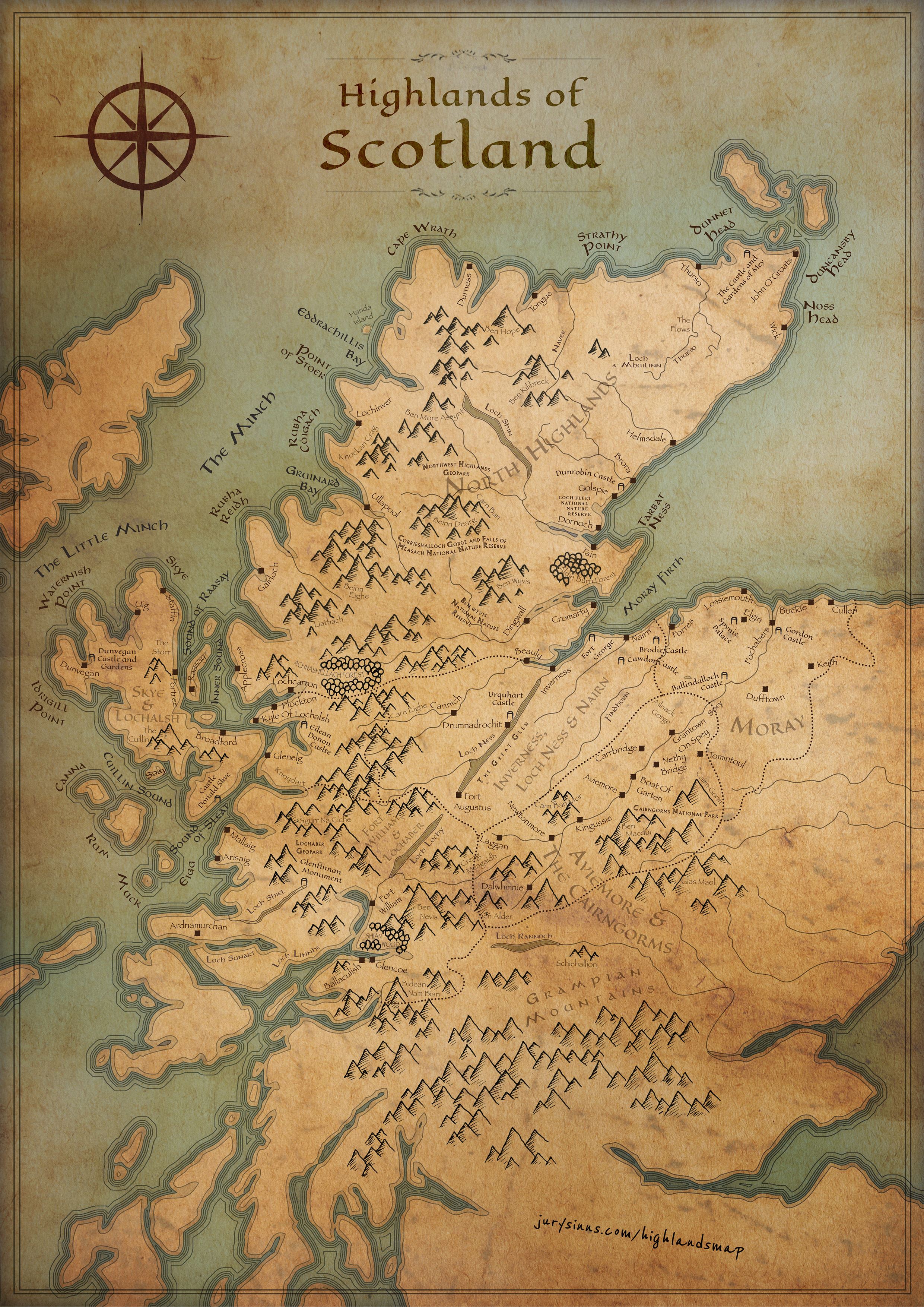 Scottish Highlands Map